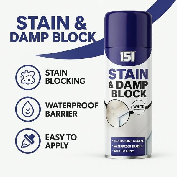 151 1X 151 Stain & Damp Block White Satin Finish 400ml