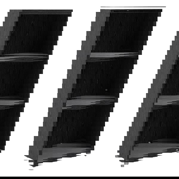 Furniture To Go Prima Bookcase 2 Shelves in Black Woodgrain