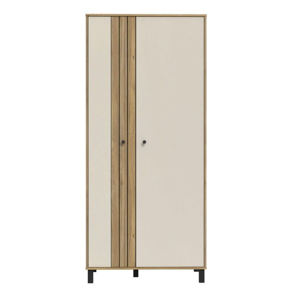 Wyld Haus Sandy Mauvella Oak Double Door Wardrobe with Fluted Front and Shelves