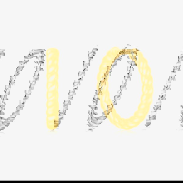 Ania Haie Chill Voyager 14ct Gold Plated Textured Medium Hoop Earrings E063-05G