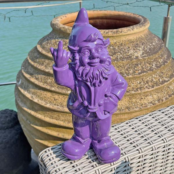 Stoobz Purple Middle Finger F**k You Garden Gnome 30cm