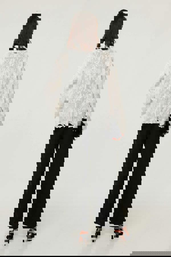 White | Lace Embroidered Relaxed Blouse