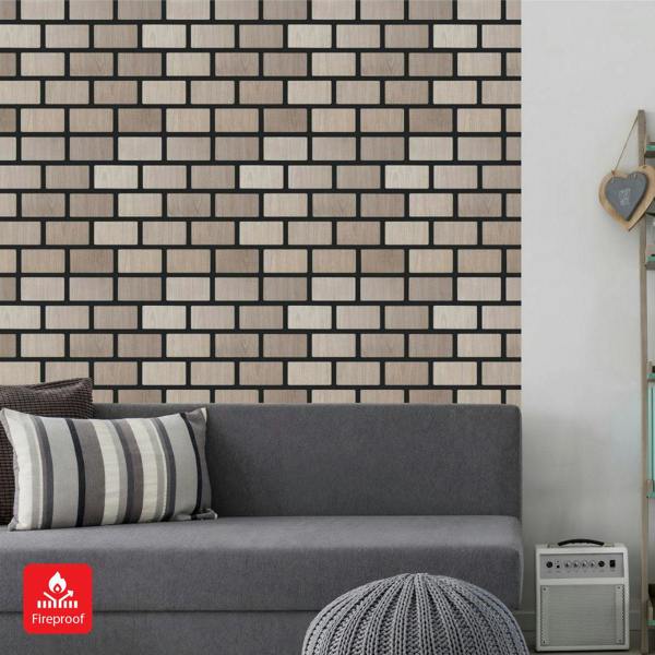 Britwall Brick Pattern Acoustic Wall Panel - PET + MDF Size: 610 x 690 x 17 mm (Pack of 4)