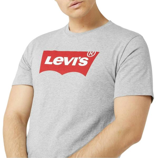 Levis Mens Batwing Logo T-Shirt - Grey/Red - 