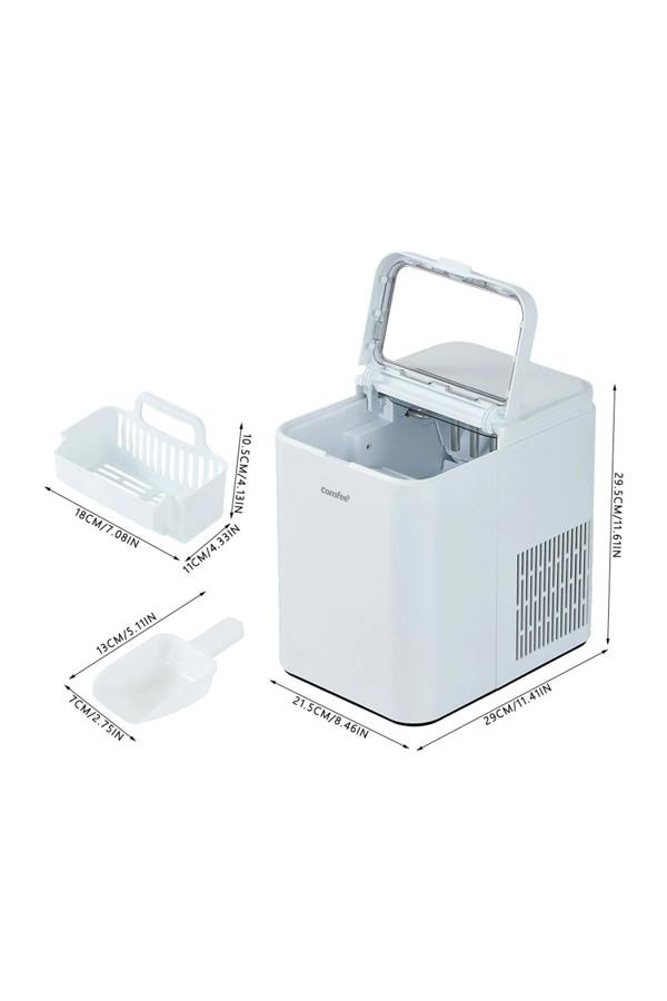 Living and Home Self-Cleaning Ice Maker Machine with 1.3L Water Tank, Ice Scoop & Detachable Basket
