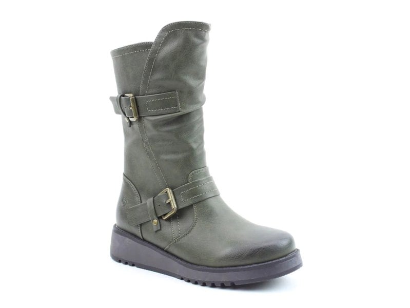 Heavenly Feet HANNAH4 Womens Mid Calf Boots Khaki
