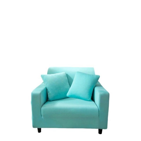 Anyseat 1 Seater Sofa Cover Plain Blue Style and Protection For Living Room Sofa Chair Elastic Stretchable Slipcover
