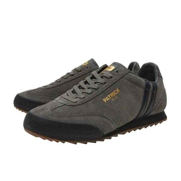 Patrick Mens Rio Suede Trainers - Charcoal/Black - 