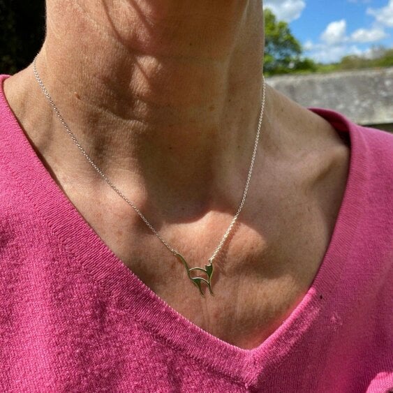 Reeves & Reeves Sterling Silver Snooty Cat Necklace