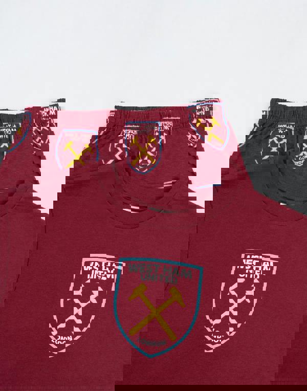 West Ham United Boys Red Logo Short Sleeve Long Leg Pyjama Set