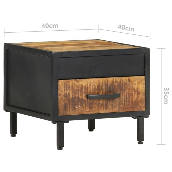 Berkfield Bedside Cabinet 40x40x35 cm Rough Mango Wood