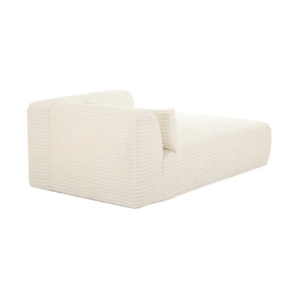 Furniture Edit Tarra Fluffy Oversized Cream Corduroy Modular RHF Chaise