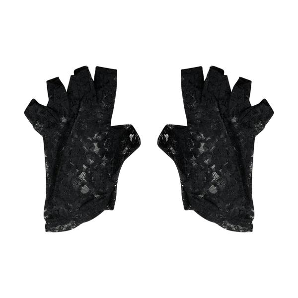Bristol Novelty Womens/Ladies Fingerless Lace Gloves - Black - 