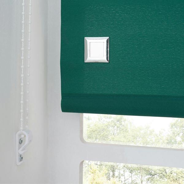 A.Unique Home Trimmable Square Eyelet Roller Blind - 3FT - DARK GREEN - 90cm(W)x170cm(L)