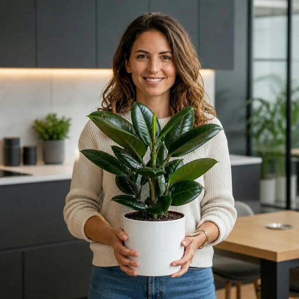 Ficus Robusta Rubber Plant – Elegant Glossy Green Foliage Indoor Houseplant