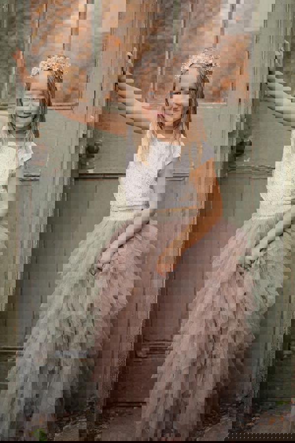 UK Flower Girl Boutique Ophelia Couture Set - Latte
