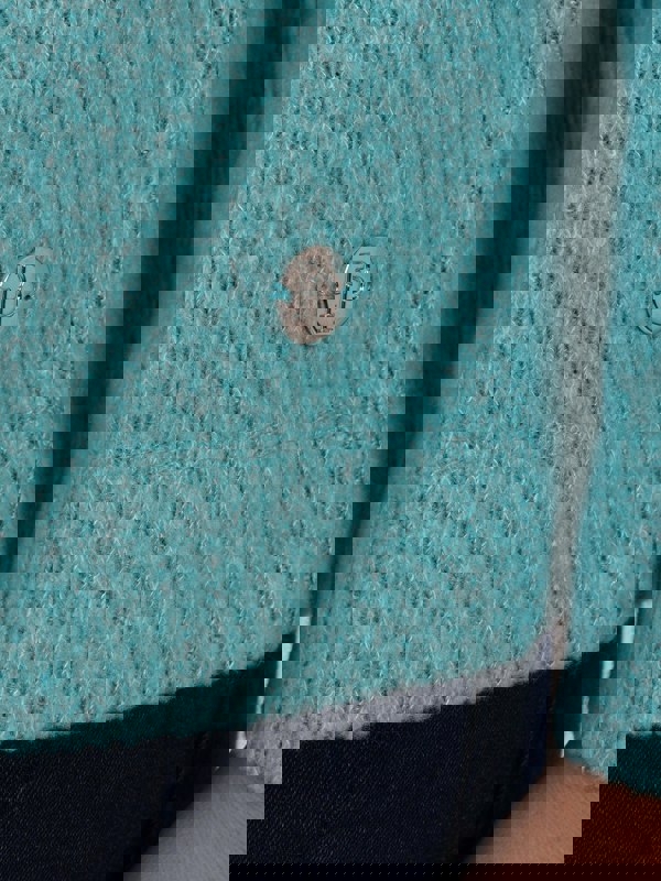 PennyPlain Ribbed Button Cardigan - Opal