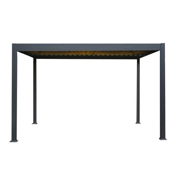 Jardi Anthracite Aluminium Pergola With LED Lights - 3m x 4m