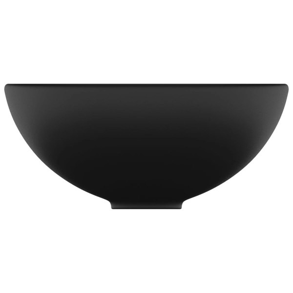 Berkfield Luxury Bathroom Basin Round Matt Black 32.5x14 cm Ceramic