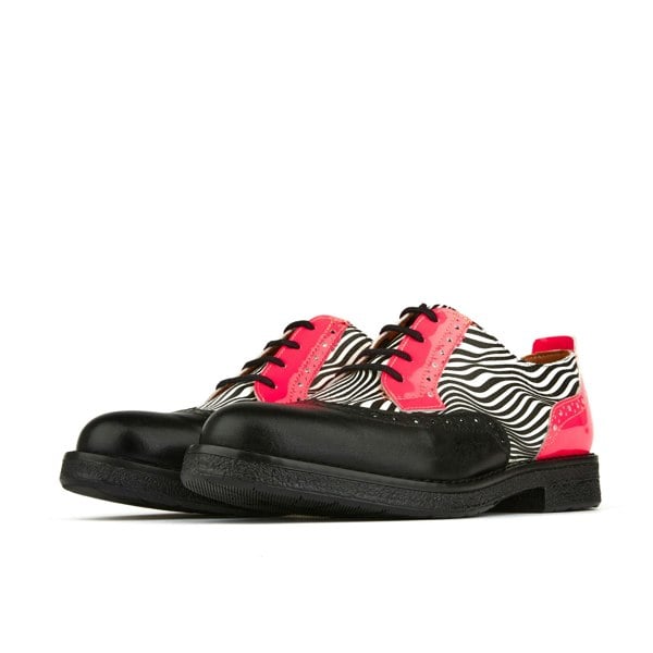 Embassy London The Artist - Optical Zebra - Womens Italian leather shoe with rubber sole and broguing