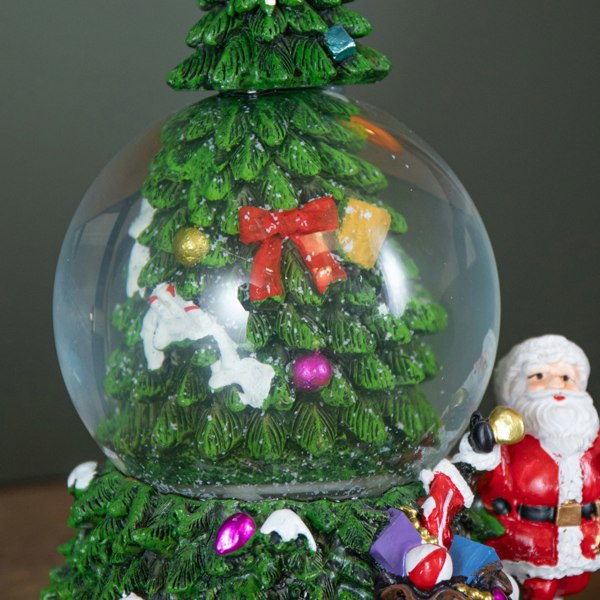 Samuel Alexander 10cm Battery Powered Musical Tree Santa Spin Snowsphere with Colour Changing LEDs