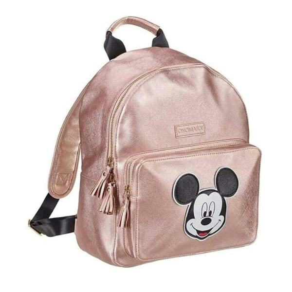 Onomato! Disney Mickey Mouse Backpack with Adjustable Padded Straps Rose Gold