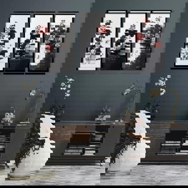 Living Room Canvas | Set of 3 Asian Inspired Wall art Prints