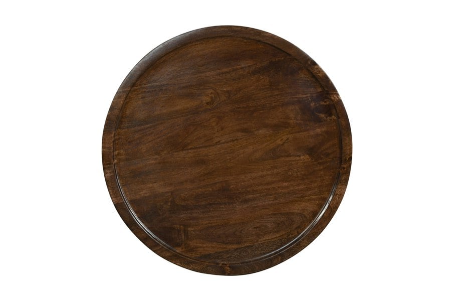 IH Design Monco Dark Mango Wood Round Coffee Table