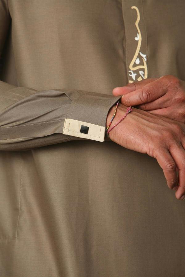 Infinity Leather Men's Thobe Arab Saudi Emirati Islamic Clothing Jubba Robe