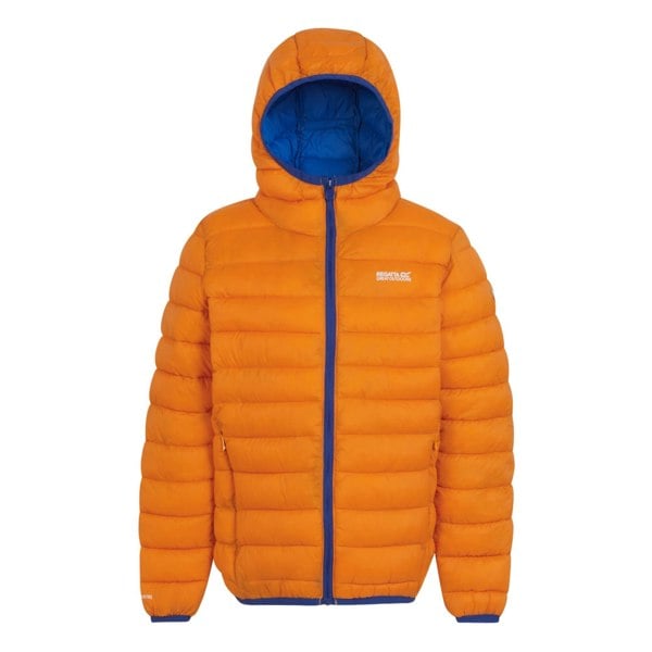 Regatta Childrens/Kids Marizion Hooded Padded Jacket - Persimmon/Oxford Blue