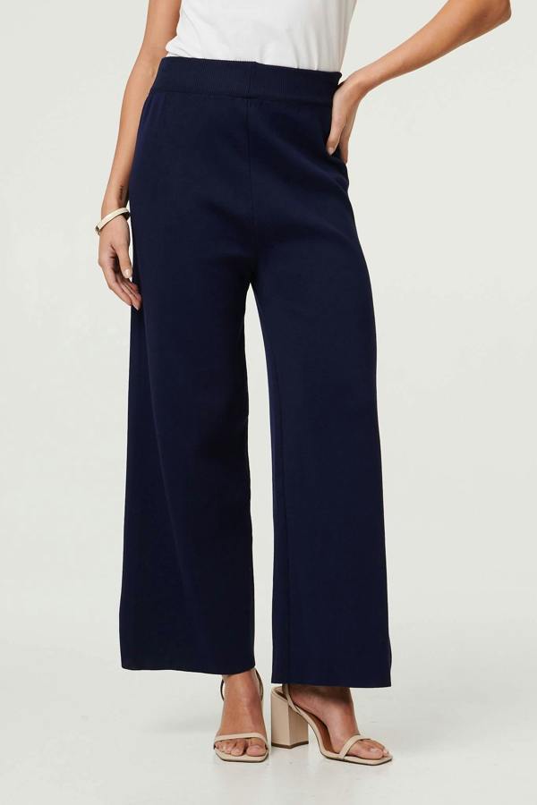 Navy | Knit Texture Relaxed Top & Trousers Set
