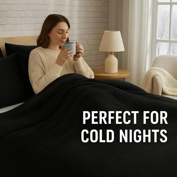 Night Zone Teddy Fleece Duvet Cover Set – Soft Warm Teddy Bear Bedding with Pillowcases