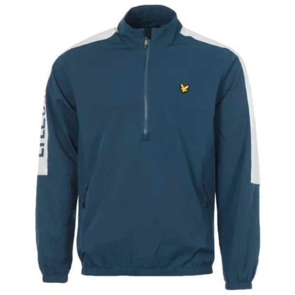 Lyle & Scott Branded Half Zip Jacket - Blue