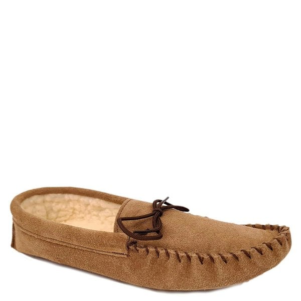 Mokkers Coopers Suede Fleece Lined Soft Sole Mens Moccasin Slippers Made In England