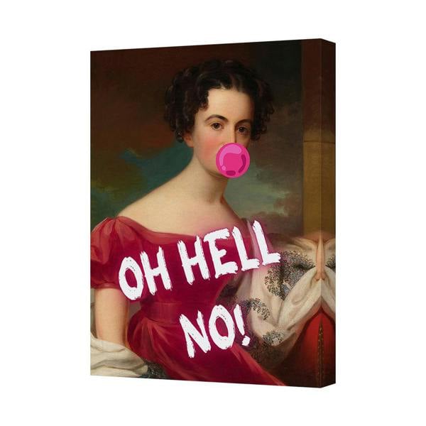 Benjamin Tate Design Oh Hell No Canvas Print Pop Art Portrait With Bold White Text