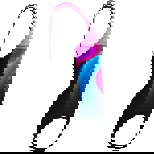 Speedo Girls Splashback Swimsuit in pink gradient on black, Endurance+ fabric