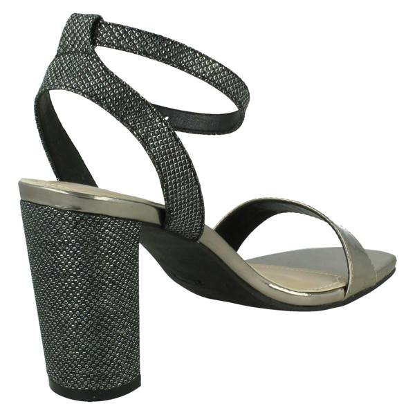 Spot On Ladies Spot On High Heel Sandal with Buckle Ankle Strap F12044