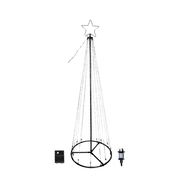 Samuel Alexander 1.4m Light up Christmas Pyramid Cone Tree with 308 White & Warm White LEDs