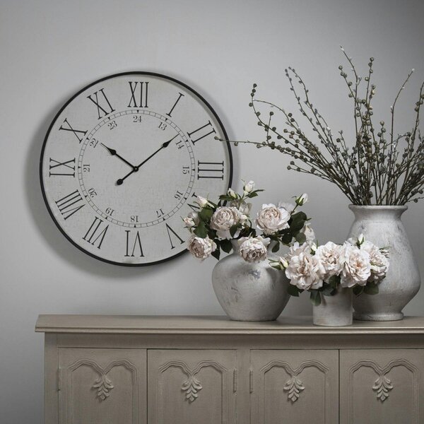 Wyld Haus Large 80 Vintage Inspired Domed Round Station Wall Clock