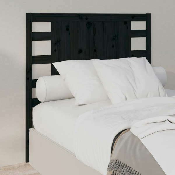 Berkfield Headboard Black 96x4x100 cm Solid Wood Pine