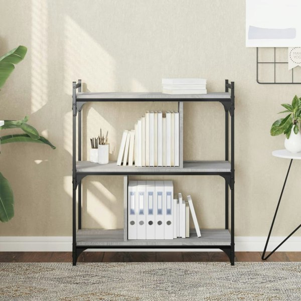 Berkfield Bookcase 3-Tier Grey Sonoma 76x32x88 cm Engineered Wood