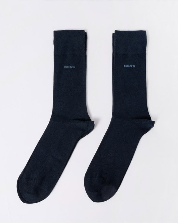 BOSS Orange 2-Pack Mens Bamboo Socks - Dark Blue 401 - CHO - Designer Mens Socks