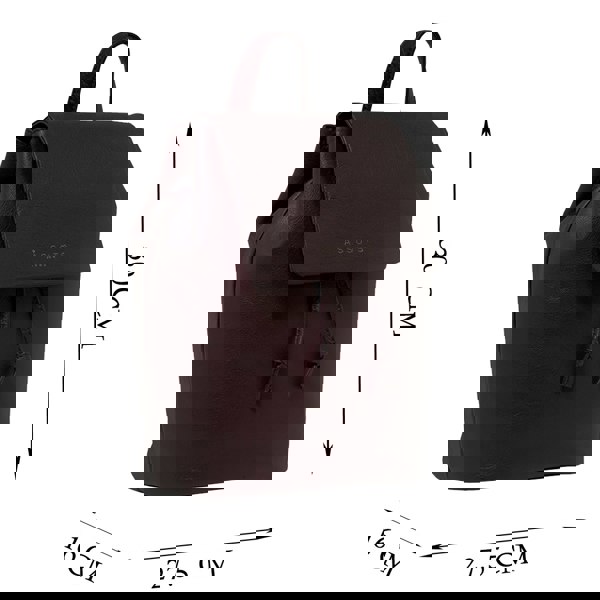 Assots London 'GRACE' Burgundy Full Grain Leather Flap-over Backpack