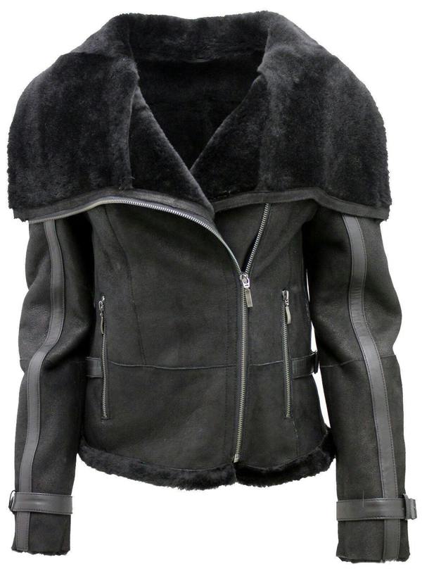 Infinity Leather Womens Merino Sheepskin Aviator Leather Jacket-Asmara