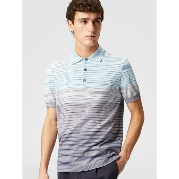 Missoni Slub Polo Shirt   in  Multicoloured