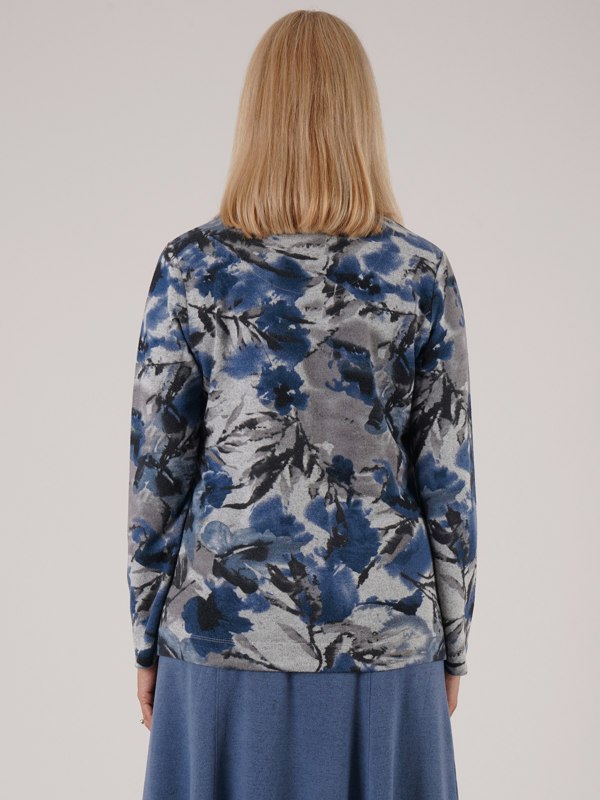 TIGI-Wear Blur Floral Print Crew Neck Top