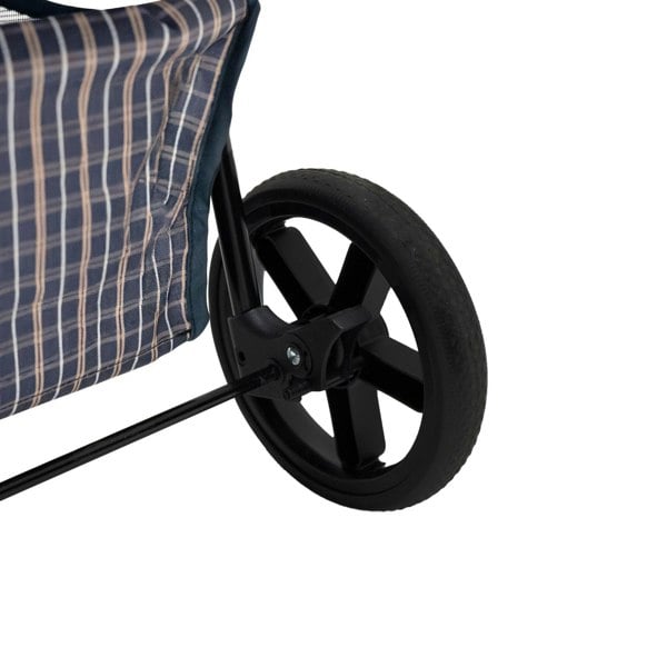 Monstershop Pet Stroller with Rain Cover – Blue Tartan