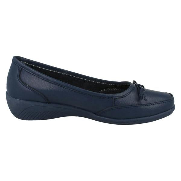 Eaze Ladies Eaze Flat Bow Vamp Casual Slip On Ballerina