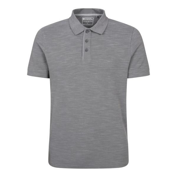 Mountain Warehouse Mens Dawnay Textured Pique Polo Shirt - Charcoal - 