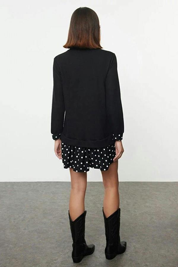 WOVCOR Mini Selanik Stand Collar Knit Dress